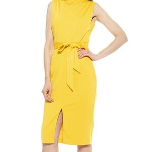 Alexia Admor Sunny Yellow Midi Dress, Fara dress
